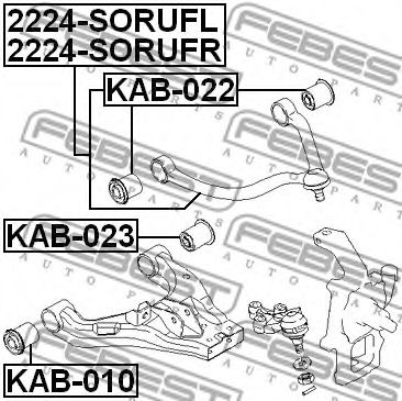 FEBEST - KAB-022 - Подвеска, рычаг независимой подвески колеса (Подвеска колеса)