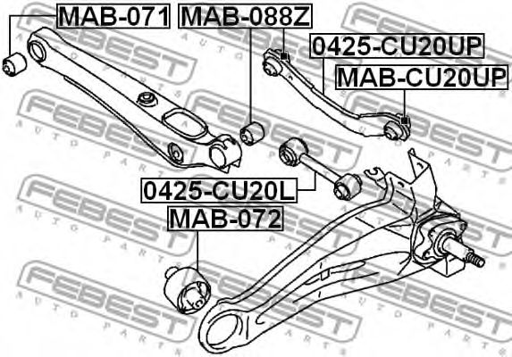 FEBEST - MAB-CU20UP - Подвеска, рычаг независимой подвески колеса (Подвеска колеса)