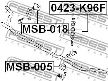 FEBEST - MSB-018 - Опора, стабилизатор (Подвеска колеса)