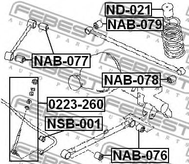 FEBEST - NAB-077 - Подвеска, рычаг независимой подвески колеса (Подвеска колеса)