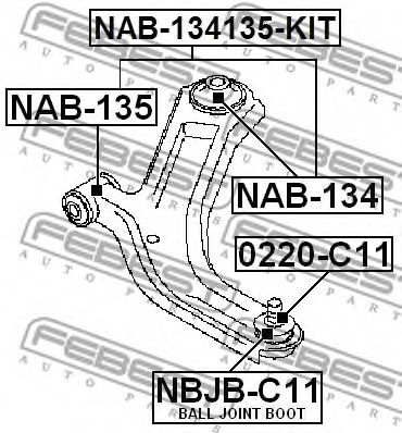 FEBEST - NAB-134135-KIT - Подвеска, рычаг независимой подвески колеса (Подвеска колеса)