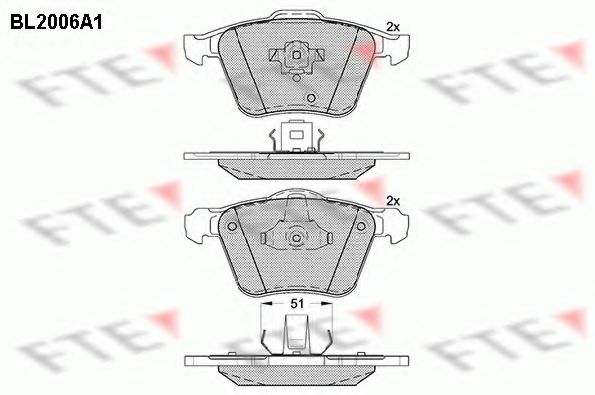 FTE - BL2006A1 - Комплект тормозных колодок, дисковый тормоз (Тормозная система)