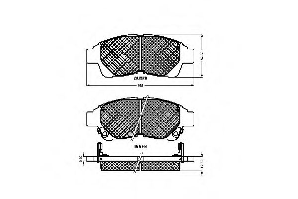 SPIDAN - 32750 - Комплект тормозных колодок, дисковый тормоз