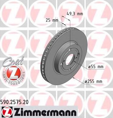 ZIMMERMANN - 590.2575.20 - Тормозной диск (Тормозная система)