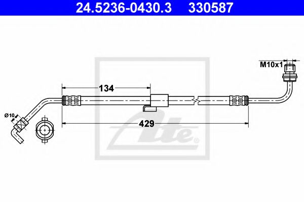 ATE - 24.5236-0430.3 - Тормозной шланг (Тормозная система)