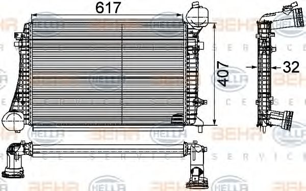 BEHR HELLA SERVICE - 8ML 376 746-151 - Интеркулер (Система подачи воздуха)