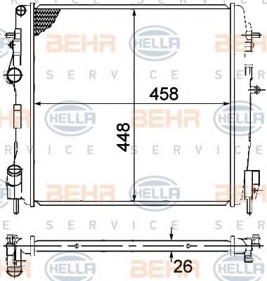 BEHR HELLA SERVICE - 8MK 376 771-791 - Радиатор, охлаждение двигателя (Охлаждение)