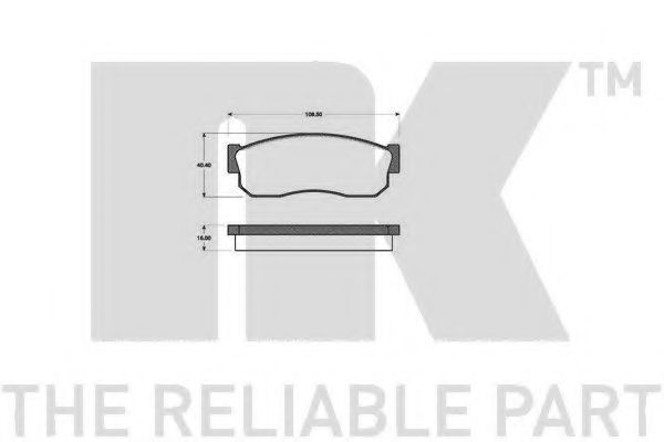 NK - 222207 - Комплект тормозных колодок, дисковый тормоз (Тормозная система)