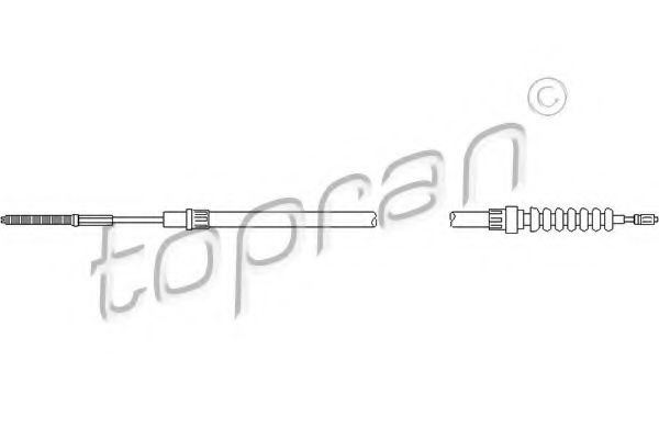 TOPRAN - 110 163 - Трос, стояночная тормозная система (Тормозная система)