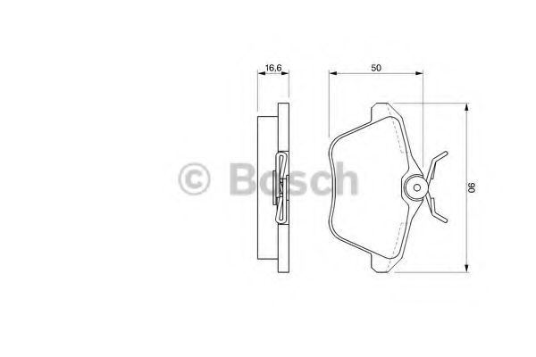 BOSCH - 0 986 424 506 - Комплект тормозных колодок, дисковый тормоз (Тормозная система)