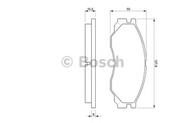 BOSCH - 0 986 424 572 - Комплект тормозных колодок, дисковый тормоз (Тормозная система)