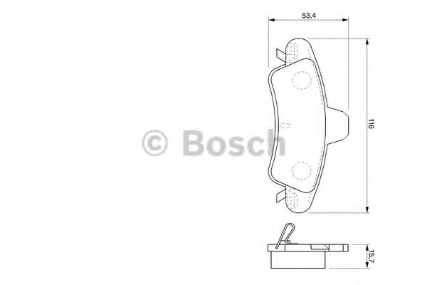 BOSCH - 0 986 424 744 - Комплект тормозных колодок, дисковый тормоз (Тормозная система)