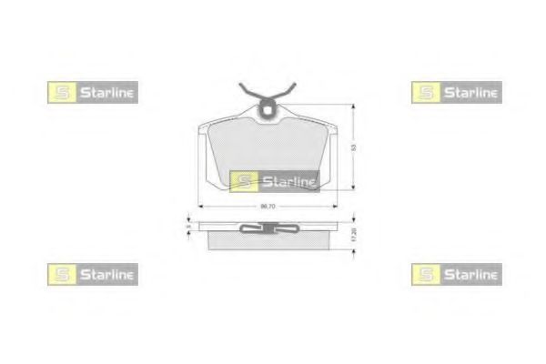 STARLINE - BD S002S - Комплект тормозных колодок, дисковый тормоз