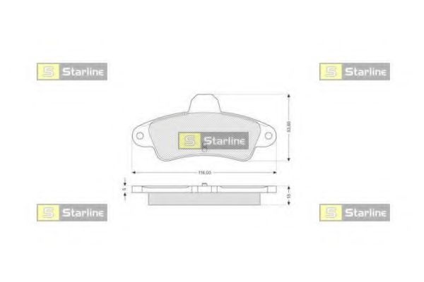 STARLINE - BD S111 - Комплект тормозных колодок, дисковый тормоз