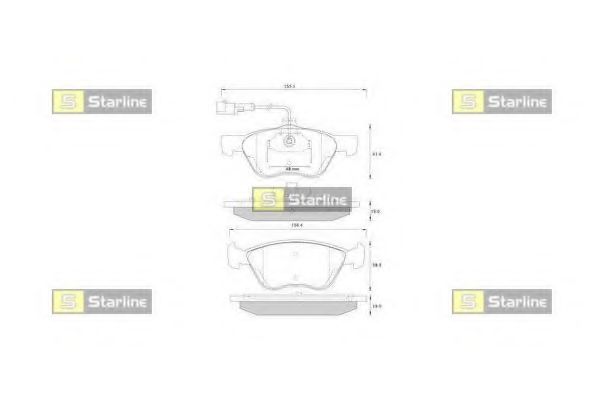 STARLINE - BD S259 - Комплект тормозных колодок, дисковый тормоз