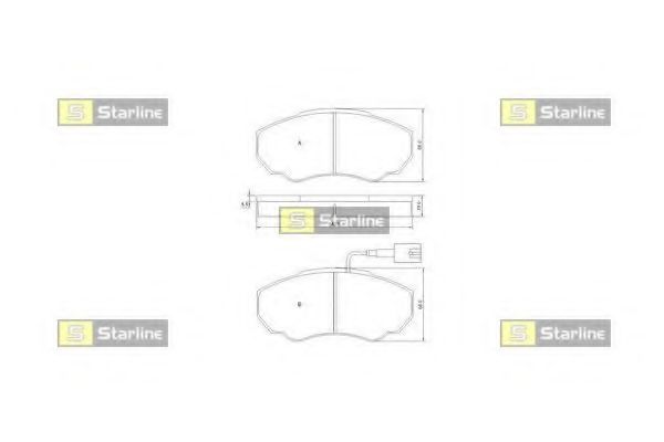 STARLINE - BD S839P - Комплект тормозных колодок, дисковый тормоз (Тормозная система)