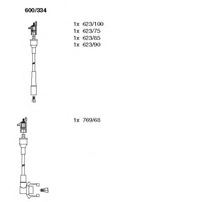 BREMI - 600/334 - Комплект проводов зажигания (Система зажигания)