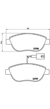 BREMBO - P 23 120 - Комплект тормозных колодок, дисковый тормоз (Тормозная система)