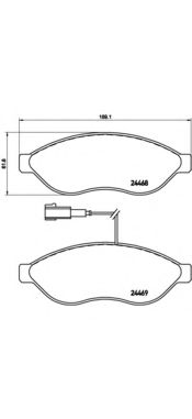 BREMBO - P 61 092 - Комплект тормозных колодок, дисковый тормоз (Тормозная система)