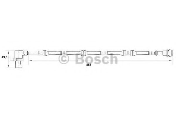 BOSCH - 0 265 006 366 - Датчик, частота вращения колеса (Тормозная система)