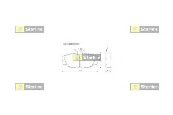 STARLINE - BD S096 - Комплект тормозных колодок, дисковый тормоз