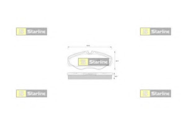 STARLINE - BD S250 - Комплект тормозных колодок, дисковый тормоз