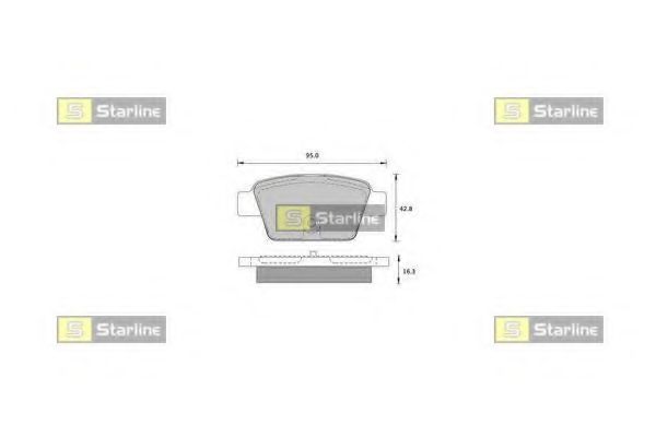 STARLINE - BD S836P - Комплект тормозных колодок, дисковый тормоз (Тормозная система)