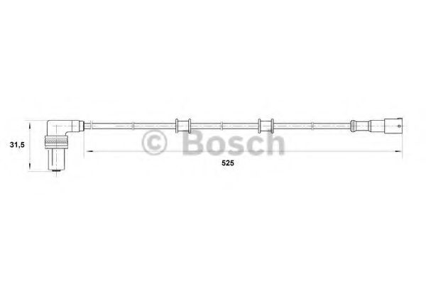 BOSCH - 0 265 001 206 - Датчик, частота вращения колеса (Тормозная система)