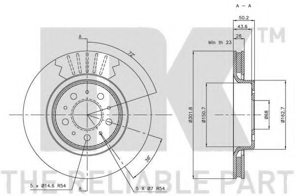 NK - 204837 - Тормозной диск (Тормозная система)