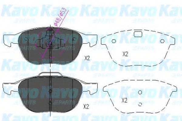 KAVO PARTS - KBP-4513 - Комплект тормозных колодок, дисковый тормоз (Тормозная система)