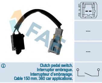 FAE - 24907 - Выключатель, привод сцепления (Tempomat) (Система регулирования скорости)