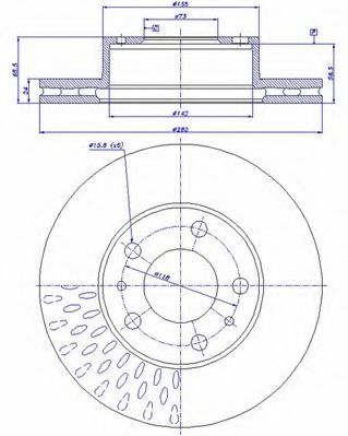 CAR - 142.173 - Тормозной диск (Тормозная система)