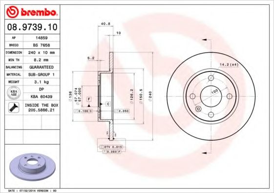 BRECO - BS 7658 - Тормозной диск (Тормозная система)