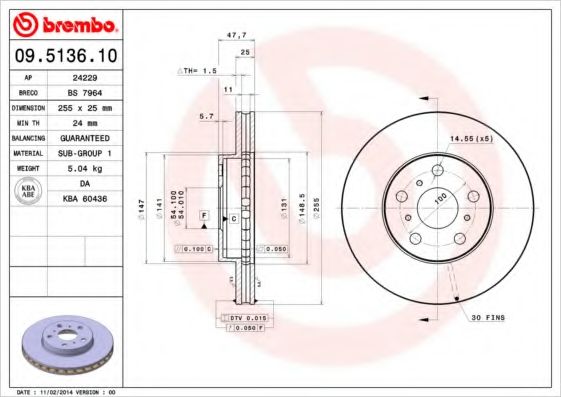 BRECO - BS 7964 - Тормозной диск (Тормозная система)