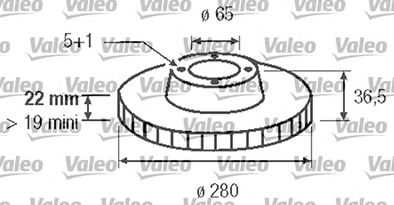 VALEO - 186604 - Тормозной диск (Тормозная система)