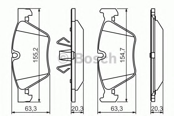 BOSCH - 0 986 494 117 - Комплект тормозных колодок, дисковый тормоз (Тормозная система)