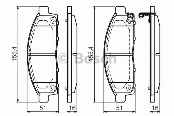 BOSCH - 0 986 494 268 - Комплект тормозных колодок, дисковый тормоз (Тормозная система)