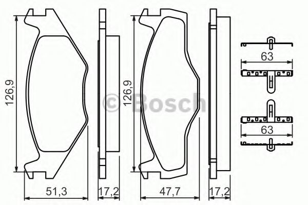 BOSCH - 0 986 494 057 - Комплект тормозных колодок, дисковый тормоз (Тормозная система)