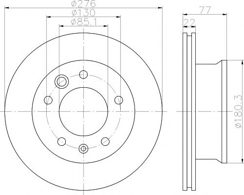 HELLA PAGID - 8DD 355 111-001 - Тормозной диск (Тормозная система)