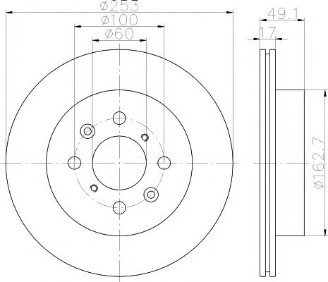 HELLA PAGID - 8DD 355 111-581 - Тормозной диск (Тормозная система)