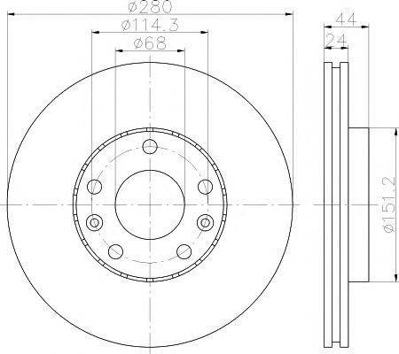 HELLA PAGID - 8DD 355 116-151 - Тормозной диск (Тормозная система)