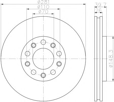 HELLA PAGID - 8DD 355 117-231 - Тормозной диск (Тормозная система)