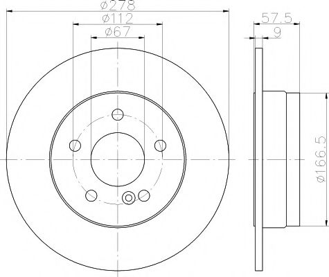 HELLA PAGID - 8DD 355 114-181 - Тормозной диск (Тормозная система)