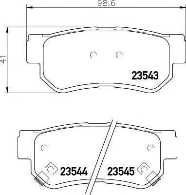 HELLA PAGID - 8DB 355 009-971 - Комплект тормозных колодок, дисковый тормоз (Тормозная система)