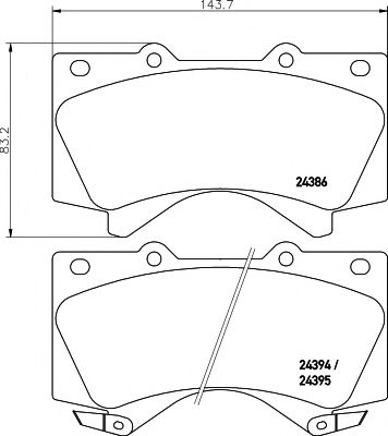 HELLA PAGID - 8DB 355 013-151 - Комплект тормозных колодок, дисковый тормоз (Тормозная система)