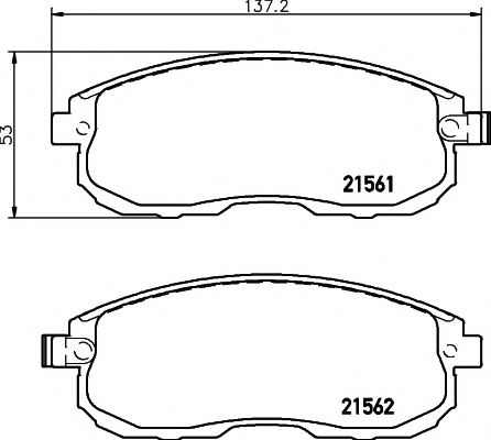 HELLA PAGID - 8DB 355 013-991 - Комплект тормозных колодок, дисковый тормоз (Тормозная система)