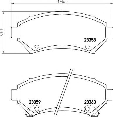 HELLA PAGID - 8DB 355 016-951 - Комплект тормозных колодок, дисковый тормоз (Тормозная система)