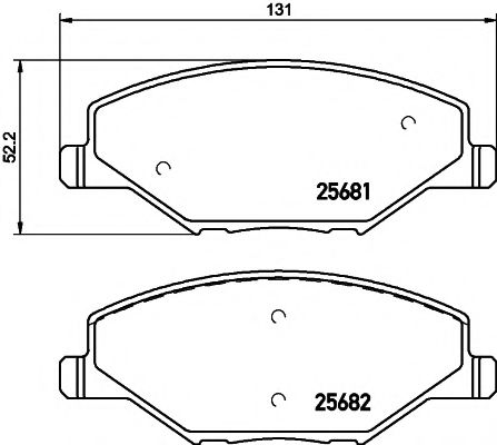 HELLA PAGID - 8DB 355 020-521 - Комплект тормозных колодок, дисковый тормоз (Тормозная система)