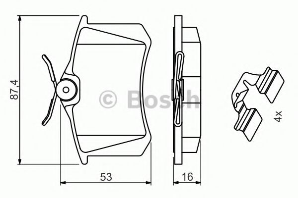 BOSCH - 0 986 494 600 - Комплект тормозных колодок, дисковый тормоз (Тормозная система)