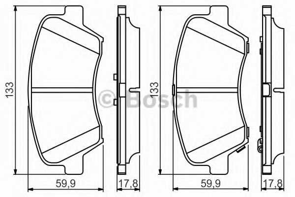 BOSCH - 0 986 495 343 - Комплект тормозных колодок, дисковый тормоз (Тормозная система)